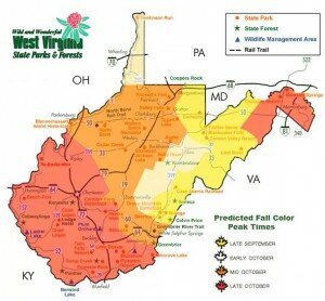 Map provided by Wild & Wonderful WV State Parks & Forests www.wvstateparks.com